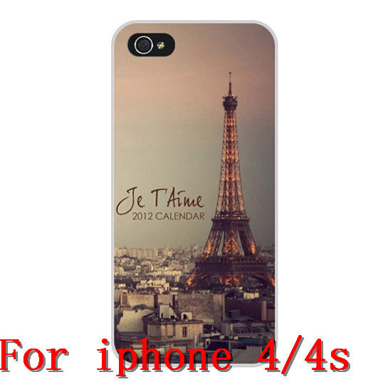 2014 hot New Fashion painted Eiffel Tower Design cases for Apple i phone iphone 4 4s 5 5G 5S Free Shipping