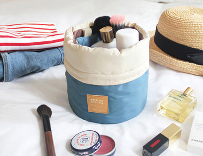 Cosmetic Bag Nylon Wash Bags Makeup Organizer Storage Travel Bag High Capacity Drawstring Elegant Drum