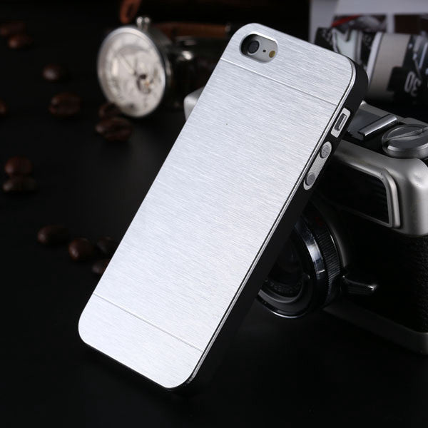 High Quality !! New Luxury Aluminum Metal Brush Case For iphone 5 5S 5G Hard Phone Back Cover Motomo Logo SGS03883