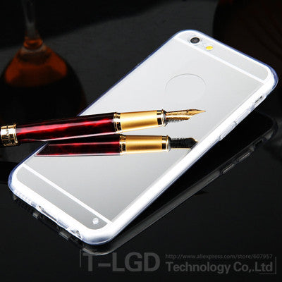 Drop Shopping! Luxury Mirror Electroplating Soft Clear Tpu Cases For iPhone 5 5s