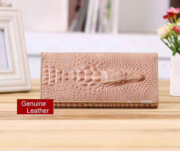 Fashion Alligators Genuine Leather ladies long section clutch wallet card holders wallets for women brand quality free shipping