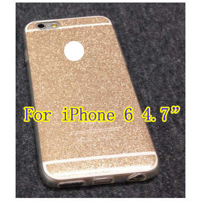 Fashion Glitter Case For Apple iPhone 6 silica gel all-inclusive 6plus 5s Solid Soft phone case Capa Funda pmobile phone case
