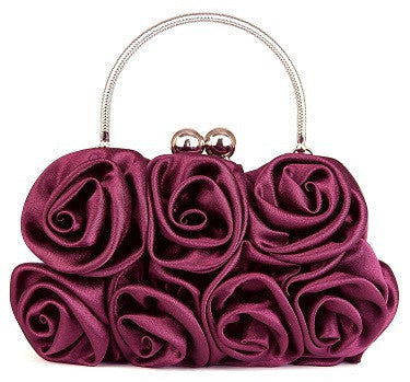 ElegantPark Fashion TA013 Women Satin Rosette Evening Clutch Bags