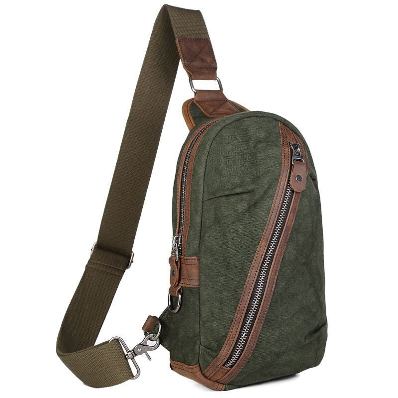 Fashion chest bag Hot Sale,Men retro cotton zipper canvas bag chest bag,SKU 03CA1A