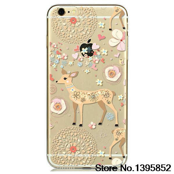 New Arrival Fashion Pattern Ultra Slim Transparent TPU Soft Case Cover Skin For iPhone 6 4.7