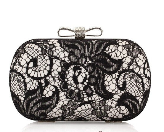 2013 New Fashion Lace Satin Evening Bags. High-Grade Silk Bow Package. Exquisite Clutch. 2 Colors. Cheap Free Shipping NO3013