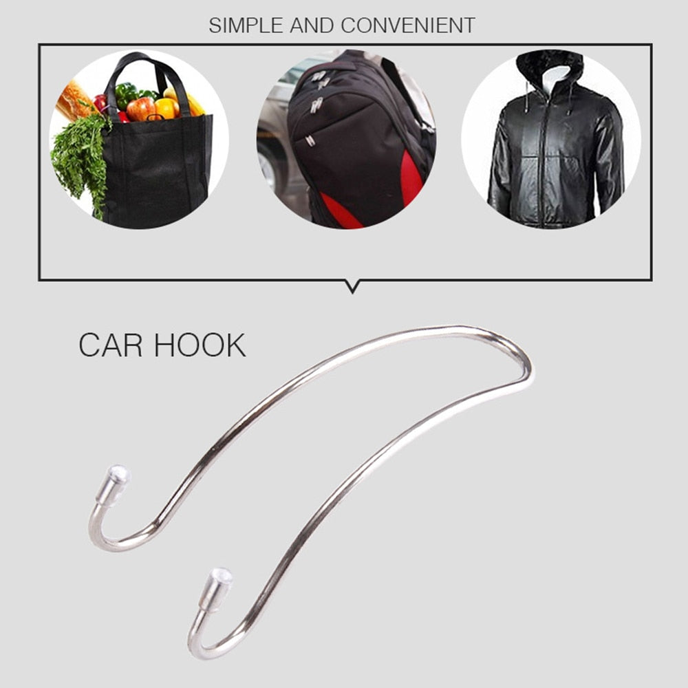 Multi-functional Metal Auto Car Seat Headrest Hanger Bag Hook Holder