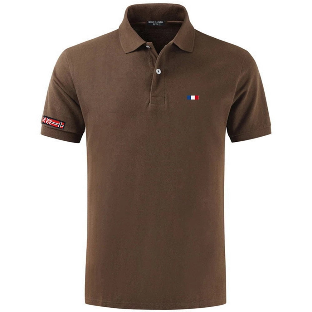 NEGIZBER New Man Polo Shirt Mens Casual Deer Embroidery Cotton Polo shirt Men Short Sleeve High Quantity polo men