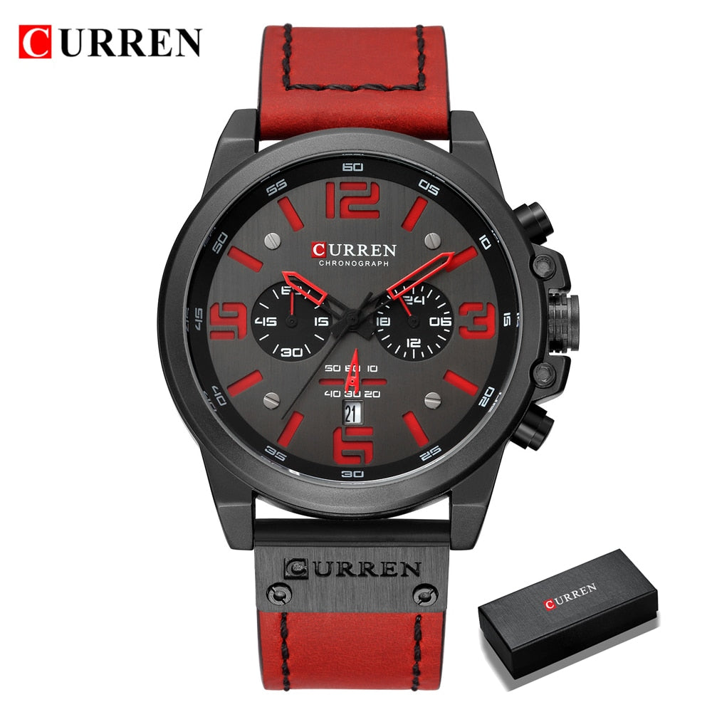 Top Sports Brand Military Classic Chronograph Watch Men's Watches Silver Casual Quartz