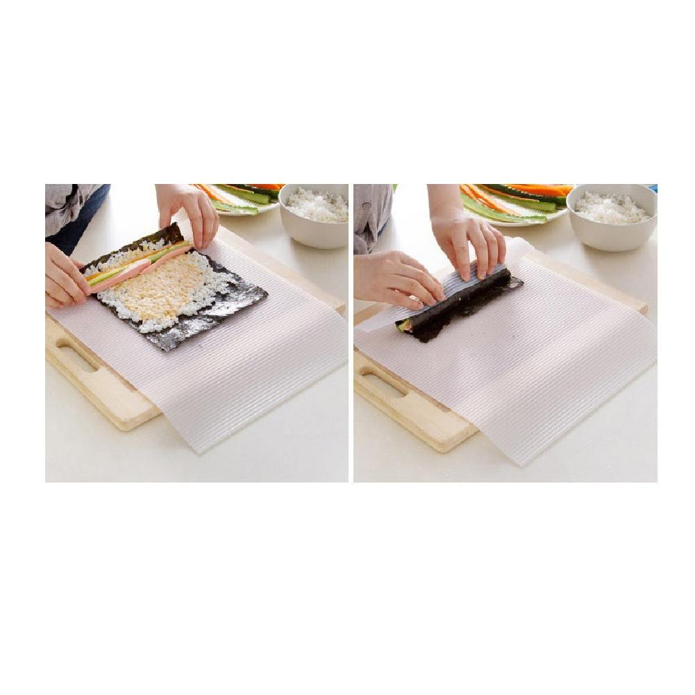Sushi Maker Washable Reusable Sushi Roll Mold Mat Japanese Food Sushi Rolling Roller Silicone Rice