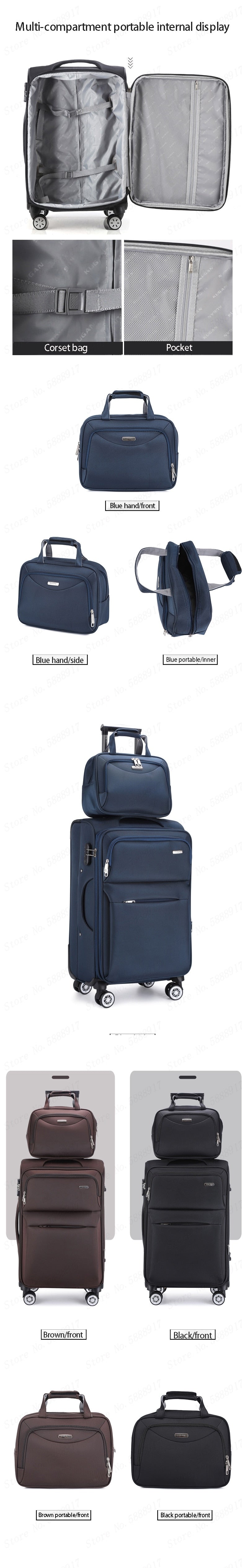 28 inch Oxford cloth waterproof trolley case male universal wheel suitcase female suitcase password USB charging large capacity