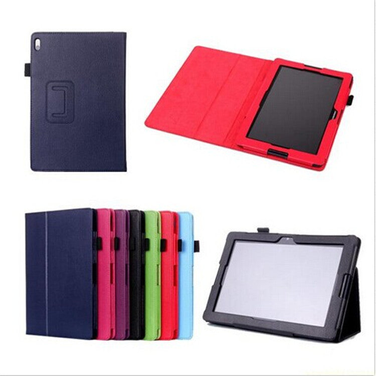 Hot Selling Fashion PU Lichee Grain Leather case Cover For LenovoA10-70/A7600 Case Solid Color Covers for Lenovo Tablet PC