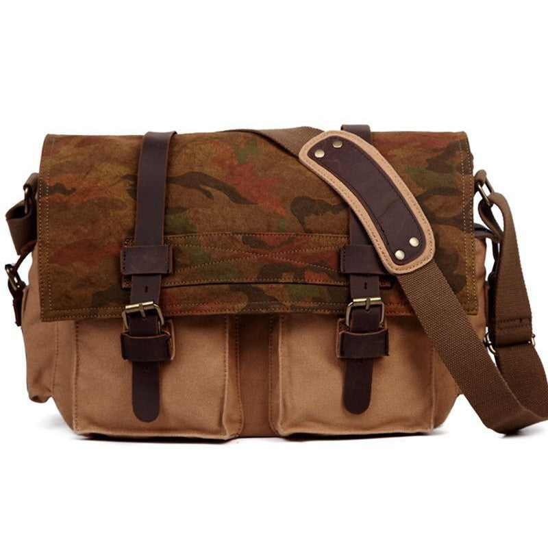 Hot Sale,European and American Style hit the color diagonal package canvas bag camouflage cloth fashion shoulder bag ,SKU 03CA1B