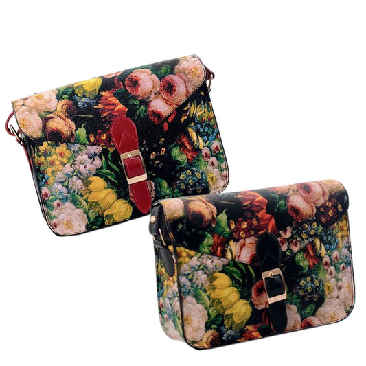 Hot Sale Korean Style Oil Painting Printing Handbag Elegant Women Messenger Bag Evening Envelope Clutch Bag PU Leather Bag