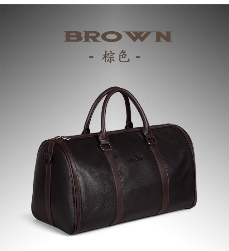 Male men cowhide luggage handbag genuine leather commercial travel bag man bag