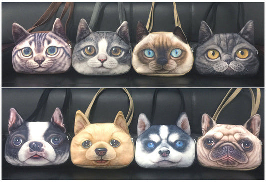 LargeSize New Designed High quality Synthetic leather Cartoon 3D Printing Female Shoulder Bags cat Shape - Shopy Max