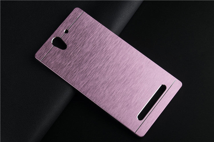 Luxury Brushed Metal Aluminium + PC material case For Sony Xperia C3 D2533 C3 Dual D2502 S55T S55u Hard Back phone case cover - Shopy Max