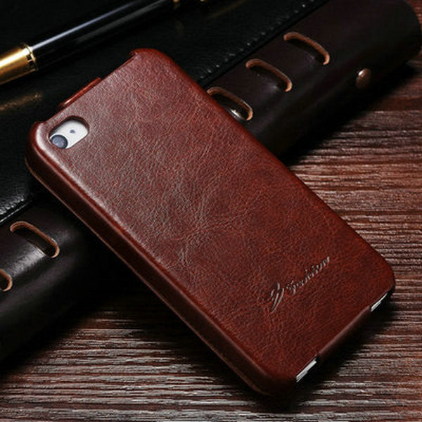 Luxury PU Leather Case For Apple iPhone 4 Retro Leather Phone Case Flip Style For iPhone 4s Brand Cases Covers For 4s - Shopy Max