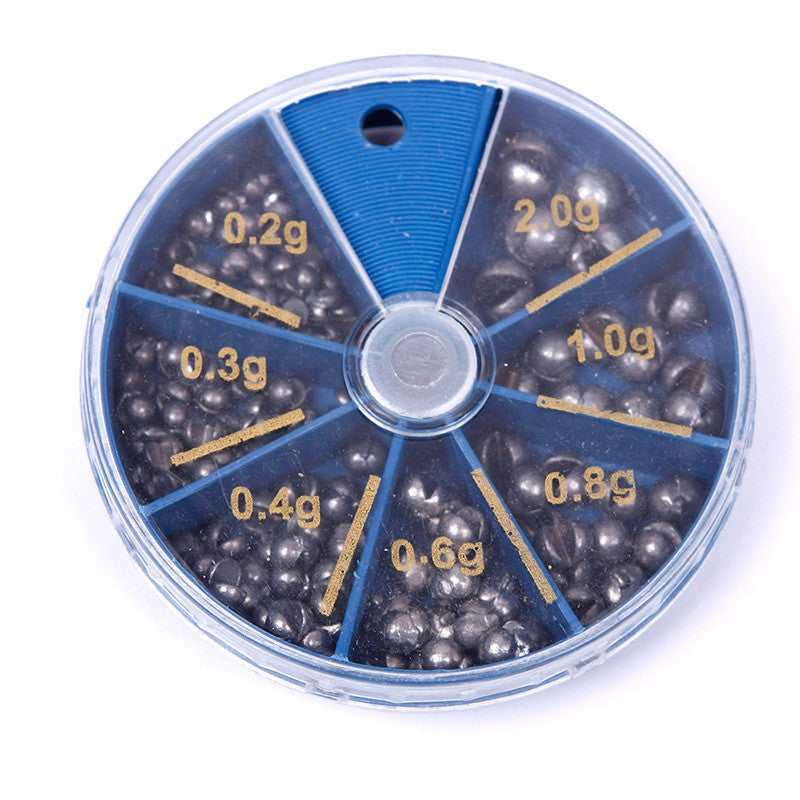 New A Box of 8 Assortment Weight Bass Fishing Leads Angling Split Float Sinkers #61130