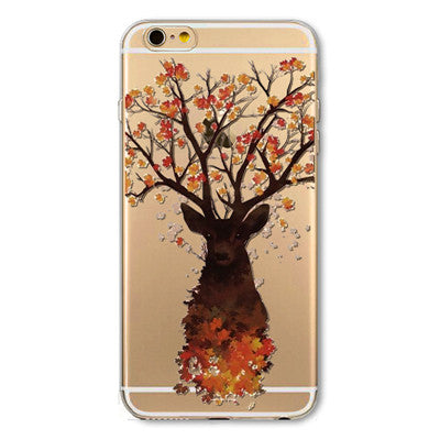 New Arrival Soft TPU Ultra thin Transparent Phone Cases for iPhone 5 5S Cute Animals Colored Painted