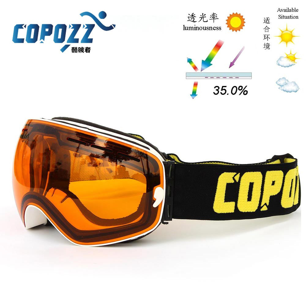 New genuine brand ski goggles double lens anti-fog big spherical professional ski glasses unisex multicolor snow goggles NCE33