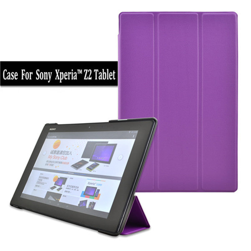 Original Leather cove Case For Sony Xperia Tablet Z2 + PC Stand Magnetic Smart Cover + Screen Protector +Stylus pen - Shopy Max