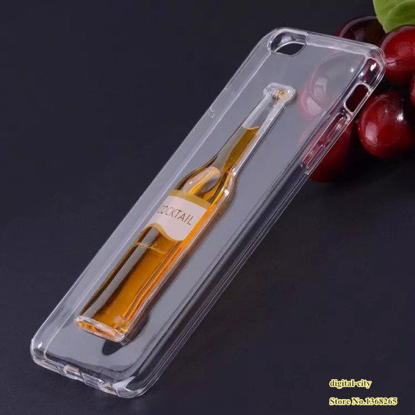 Phone case for iPhone 6 4.7" cases Liquid Quicksand Red Wine Glass Beer Glass clear transparent Phone Case soft back Cover - Shopy Max