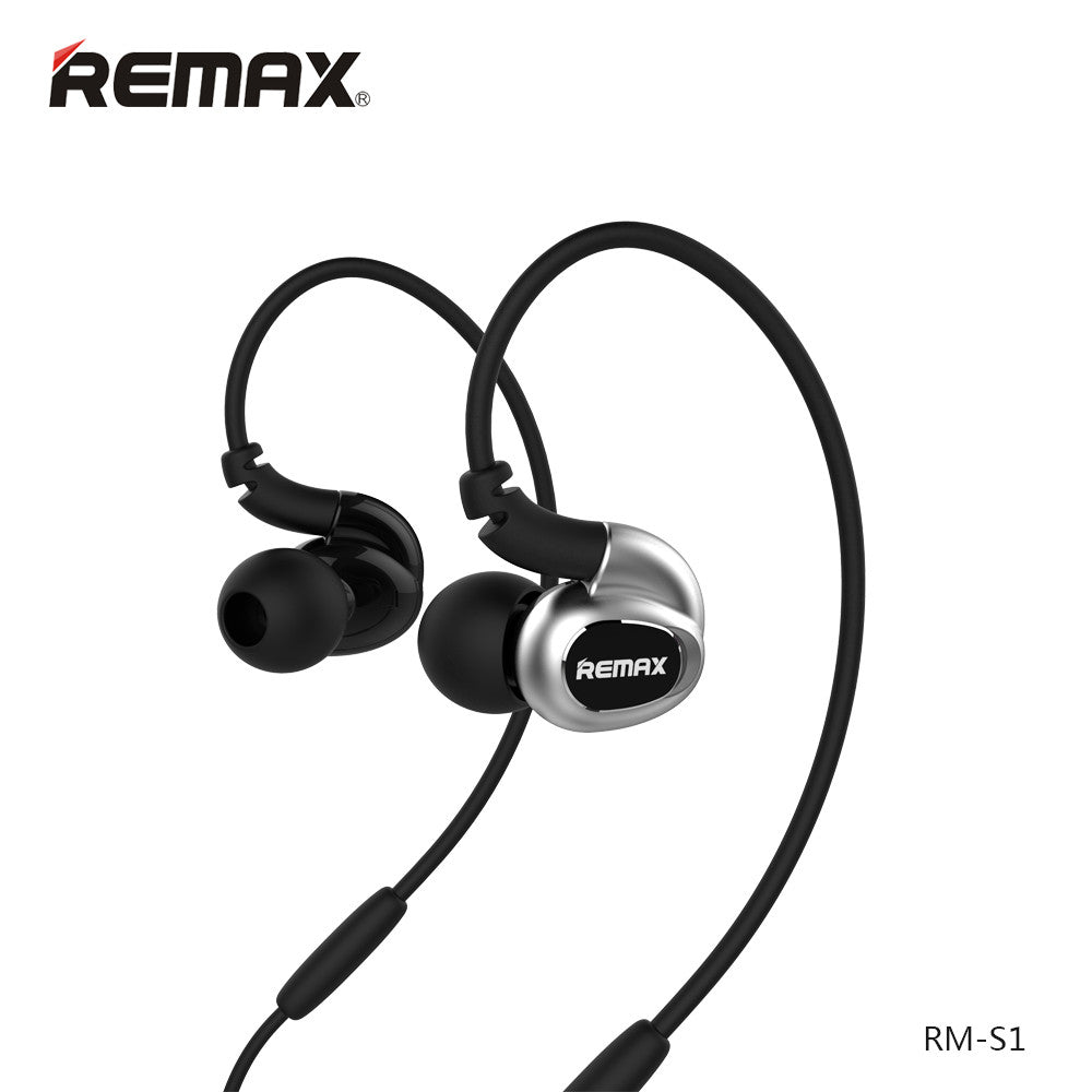 Remax S1 High fidelity Stereo Sounds Ear Hook Earphone High performance Precise Deep Bass Headphone for iPhone 5 6 Android Phone - Shopy Max