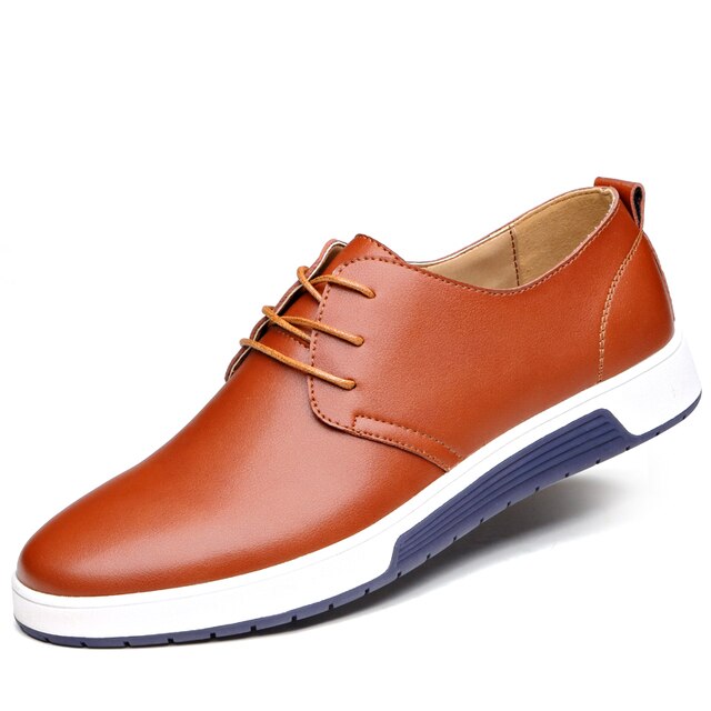 Men Summer Pu Leather Comfort Sneakers Fashion Male Slip On Breathable Flat