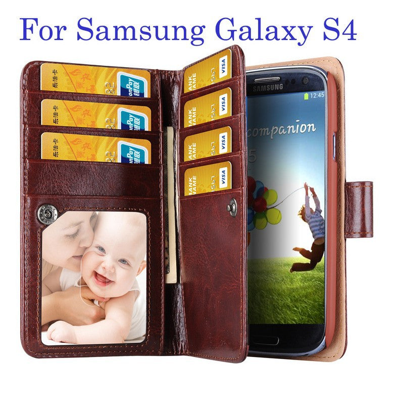 Super Luxury Leather Mutil-Function Wallet Card Case Cover for samsung Galaxy S5 I9600 & S4 I9500 - Shopy Max