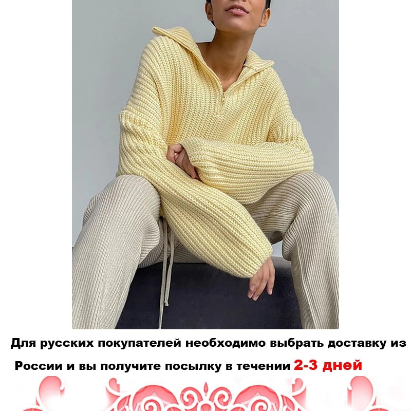 WOTWOY Autumn Winter Thickening Knitted Sweater Women Casual