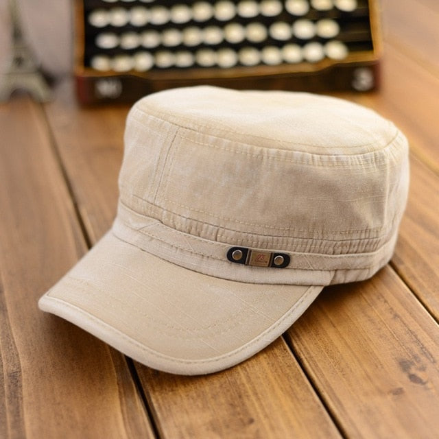 Sunhat Maked Old Flat Cap Adjustable Sunhat Flat Cap Summer Cotton Baseball Cap