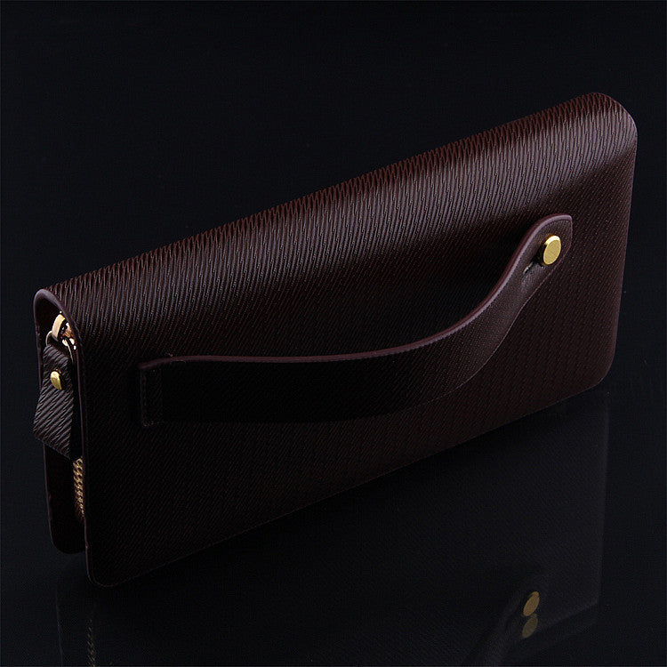 Top Quality Zipper Genuine Leather+ PU Men's Wallets Long Design Business Man wallet, Back hasp clutch Retail Wholesale - Shopy Max