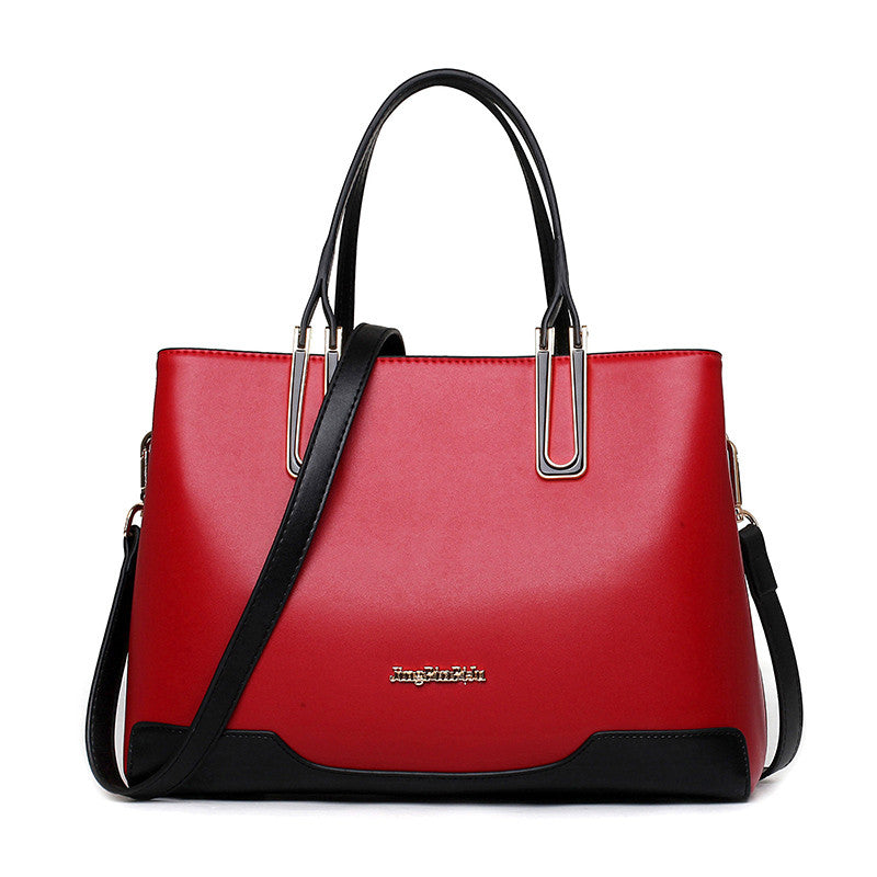 Toposhine Hot Sale Chinese Red Style Panelled Fashion Women Bags Large Capacity Shoulder Bag for Woman PU Leather Handbag SN1005 - Shopy Max