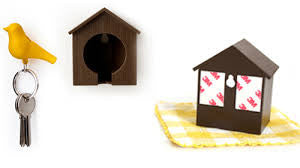 Birds key ring holder house