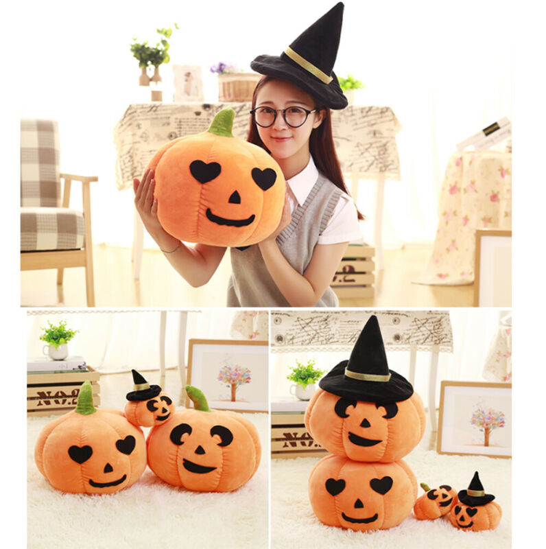 Cute Soft Plush Stuffed Pumpkin Pillow 3D Small Cushion Home Halloween Decor