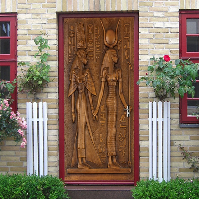2PCS/SET Door Sticker PVC Self-adhesive Waterproof 3D Removable Home Decor