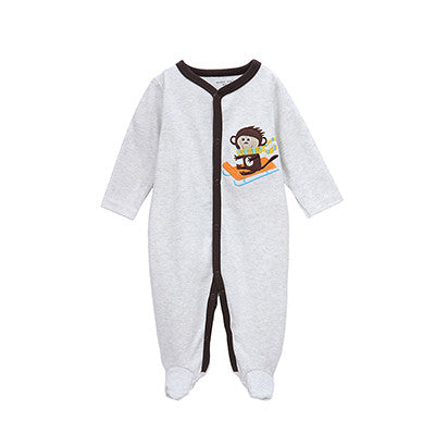 Mother Nest Long-Sleeved Baby Infant Cartoon Footies for Boys Jumpsuits Clothing