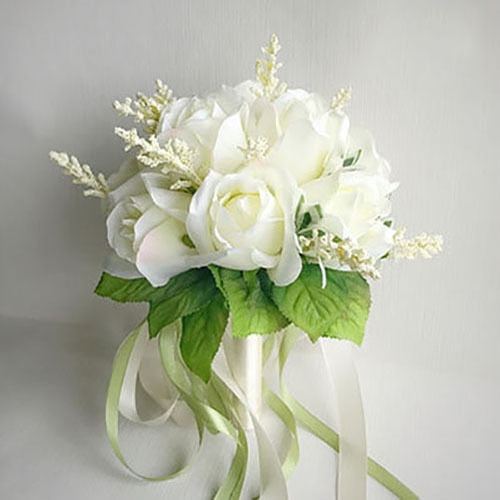 YO CHO Silk Roses Wedding Bouquet for bridesmaids Bridal Bouquets White Pink Artificial Flowers Mariage Supplies Home Decoration