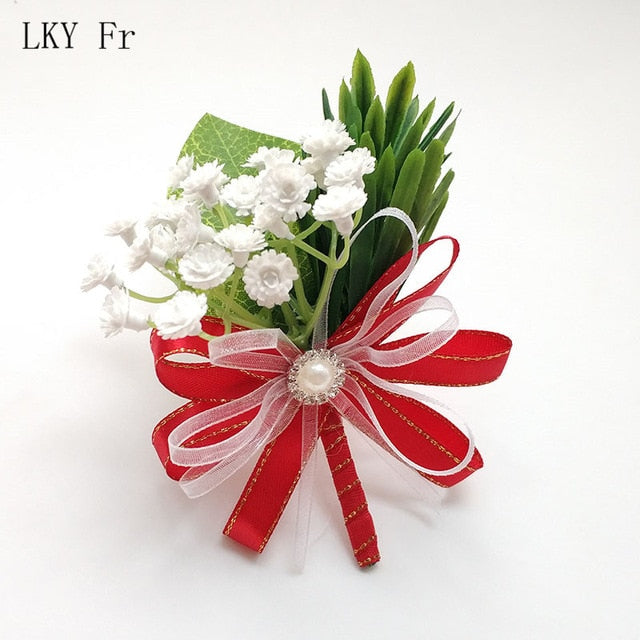 LKY Fr Boutonniere Flowers Corsage Pin Boutonniere Buttonhole Men Wedding