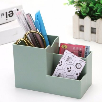 Multi-function Desktop Pen Holder Office School Storage Case Colorful Plastic Box Desk Pen Pencil Organizer Mobile phone bracket