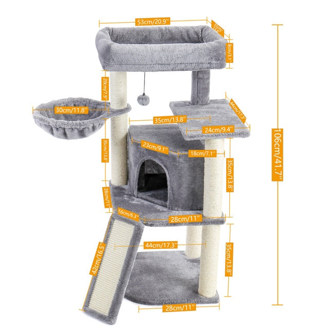Fast Delivey Cat'S Tree Scratcher Tower Condo Furniture Scratch Post Cat Jumping Toy Play House Cat Sleeping Bed