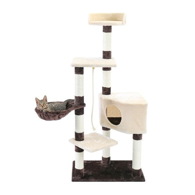 Fast Delivey Cat'S Tree Scratcher Tower Condo Furniture Scratch Post Cat Jumping Toy Play House Cat Sleeping Bed