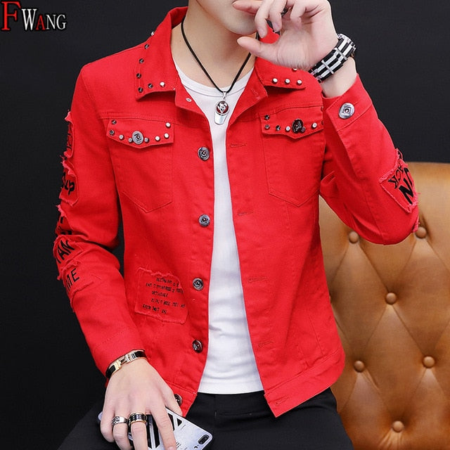 Spring And Autumn Jeans Coat Men's Korean-style Fashion Students Handsome