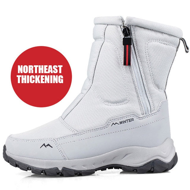 2020 Winter New Thick Couple Snow Boots Plus Velvet Warm Side Zipper Outdoor