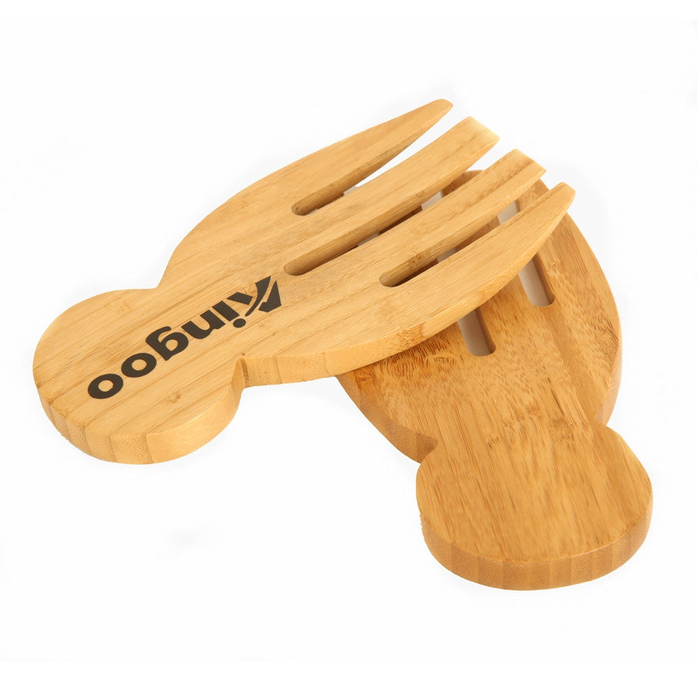 Aingoo Eco-Friendly Stock Bamboo salad hands with One Handed Handle Nature 100% Bamboo Kitchen Furniture