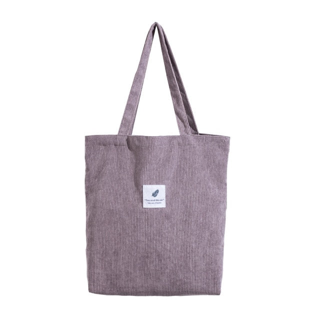 MABULA Casual Foldable Corduroy Shopping Bag High Quality Eco friendly