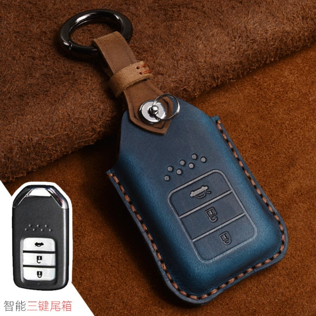 Leather Car Remote Key Case Cover For Honda Civic 2017 2018 Accord Pilot City C-RV Odyssey XRV Vezel CRIDER Spirior