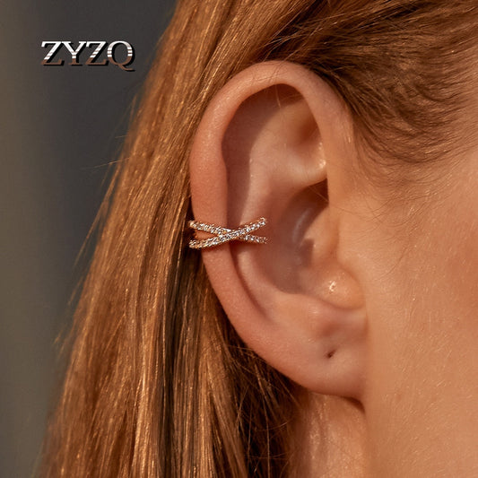 ZYZQ 1PC Punk Gold Metal Ear Cuff Ear Clip for Women No Pierced C