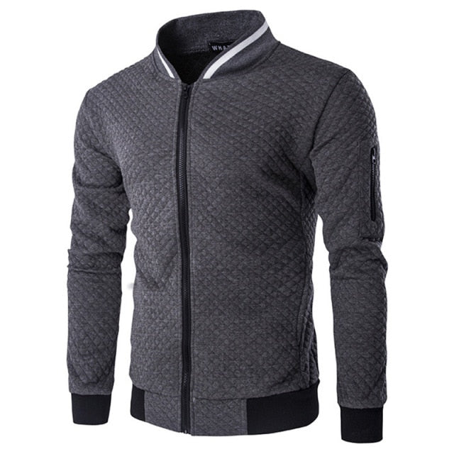 KB New High Quality Plush Zip stand collar casua Jacket Men's Street Windbreaker
